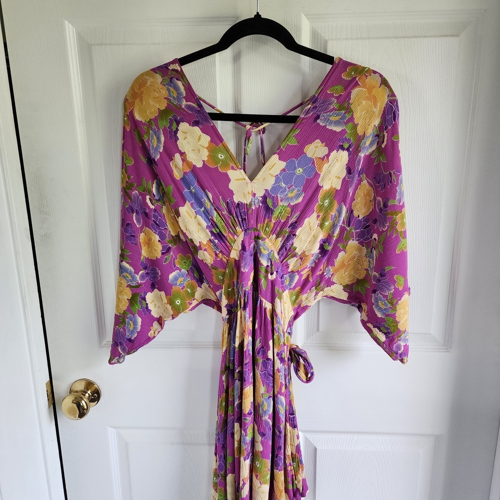 Floral Kimono Dress Boho M